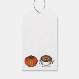 Autumn Fall Pumpkin Spice Latte Coffee October Gift Tags