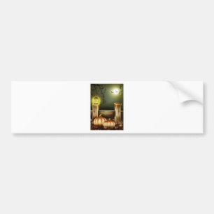 Autumn Fall Pumpkins Moon Night Destiny Bumper Sticker