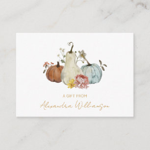 Autumn Fall Pumpkins Personalised Name A Gift From Enclosure Card