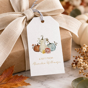 Autumn Fall Pumpkins Personalised Name A Gift From Tags