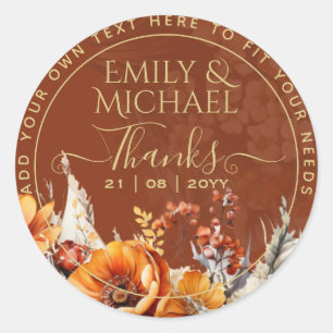 Autumn Fall Rustic Classic Round Sticker