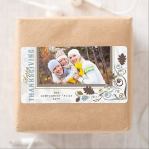 Autumn Fall Rustic Leaves Happy Thanksgiving Photo