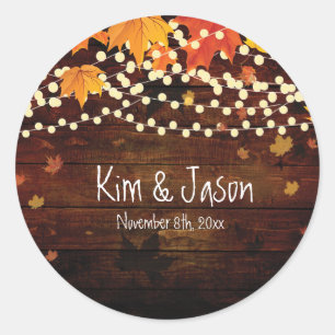 Autumn Fall Rustic Lights Country Favour Stickers