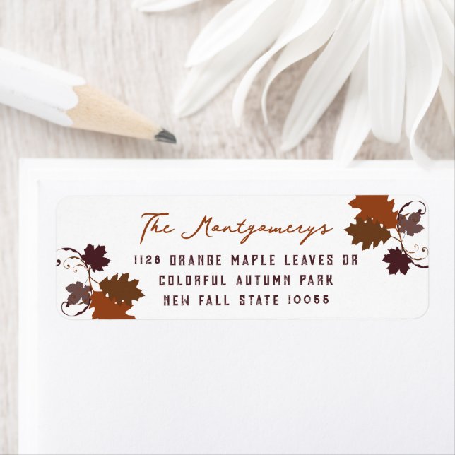 Autumn Fall Rustic Oak Leaves Return Address (Insitu)