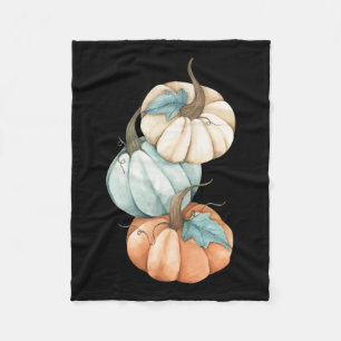 Autumn Fall Season Cute Coloured Pastel Pumpkin Fleece Blanket