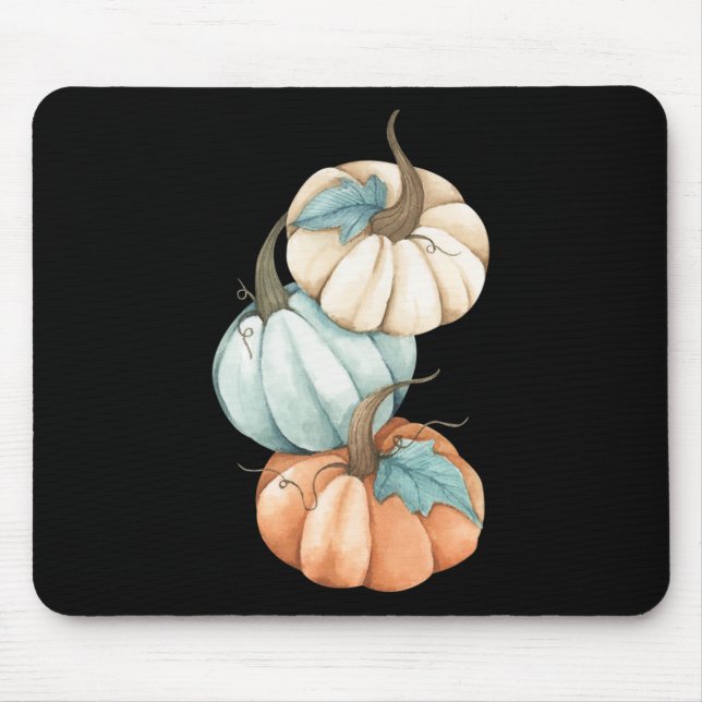 Autumn Fall Season Cute Coloured Pastel Pumpkin  Mouse Pad (Front)