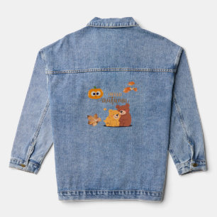 Autumn Fall Shirt, Thanksgiving Shirt, Fall Pumpki Denim Jacket