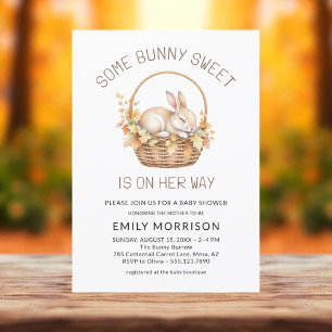 Autumn Fall Some Bunny Sweet Girl Baby Shower Invitation