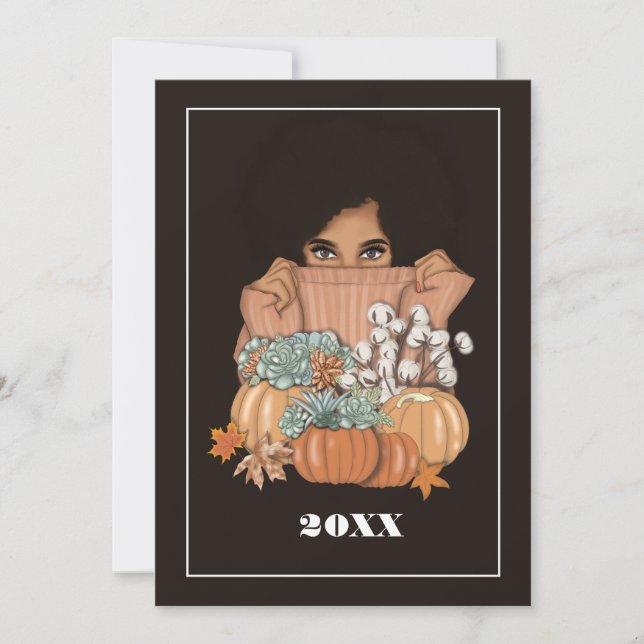 Autumn - Fall Thanksgiving Greeting Holiday Card (Front)