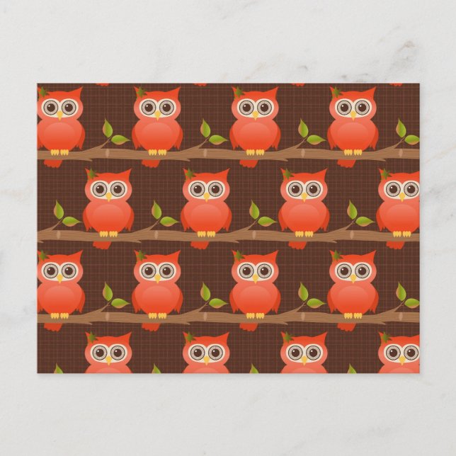 Autumn/Fall Thanksgiving Owl Holiday Postcard (Front)