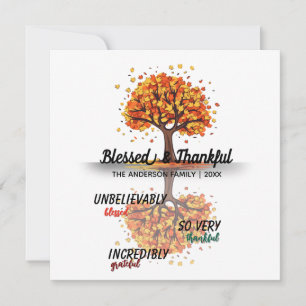 Autumn Fall Tree Happy Thanksgiving Blessed Holiday Card