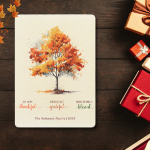 Autumn Fall Tree Happy Thanksgiving Blessed Holiday Card