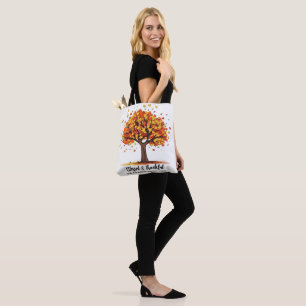 Autumn Fall Tree Happy Thanksgiving Blessed Tote Bag