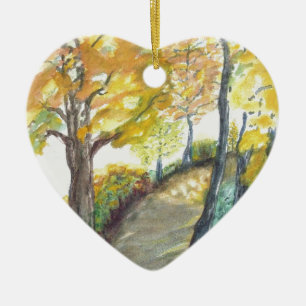 Autumn Fall Tree Leaves Art Painting Destiny Ceramic Tree Decoration