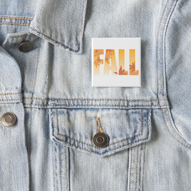 Autumn Fall Typography Design with Leaves  15 Cm Square Badge (Creator Uploaded)