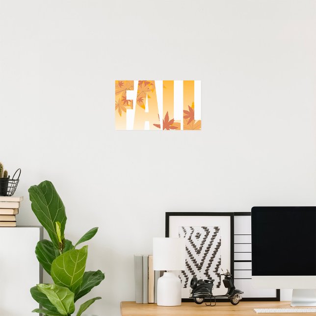 Autumn Fall Typography Design with Leaves  Poster (Creator Uploaded)