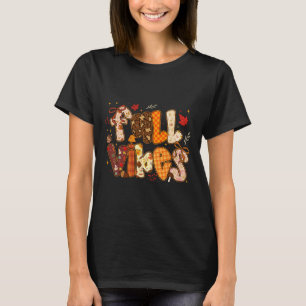 Autumn Fall Vibes Thanksgiving Coquette Bow Girl W T-Shirt