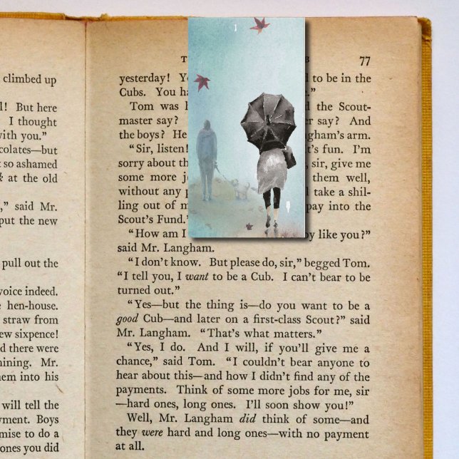 Autumn Fall Walking Folding Bookmarks Bookmarkers Business Card (Creator Uploaded)