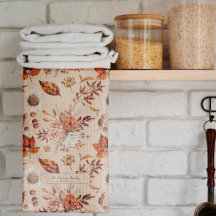 Autumn fall watercolor flowers name personalised