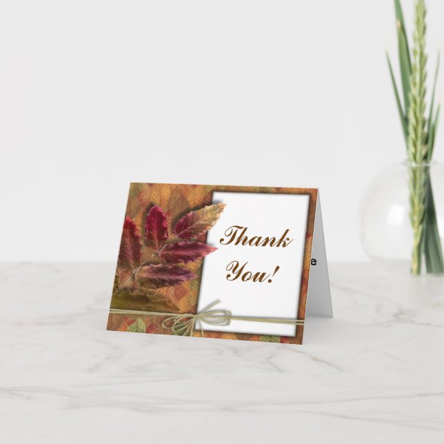 Autumn Fall wedding Thank You notecards (Front)