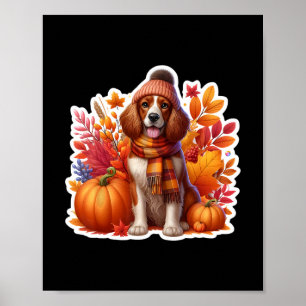 Autumn Fall Welsh Springer Spaniel Dog Owner Thank Poster