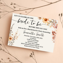 Autumn Fall Wildflowers Bridal Shower Boho Chic