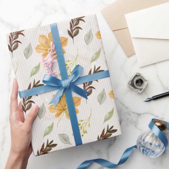 Autumn / Fall yellow flower Pattern Wrapping Paper (Gifting)