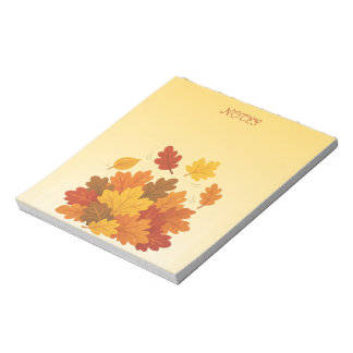 Autumn Falling Leaves Esthetic Notepad for Notes