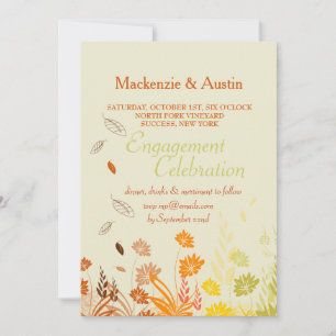 Autumn Falling Leaves Invitation