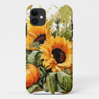 Autumn Falling Leaves Pumpkin