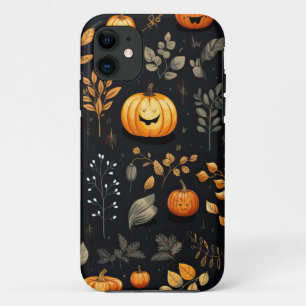 Autumn Falling Leaves Pumpkin Case-Mate iPhone Case