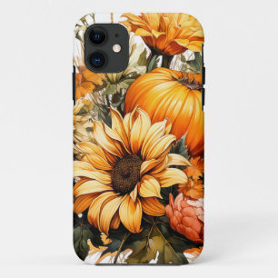 Autumn Falling Leaves Pumpkin Case-Mate iPhone Case