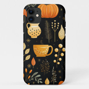 Autumn Falling Leaves Pumpkin Case-Mate iPhone Case
