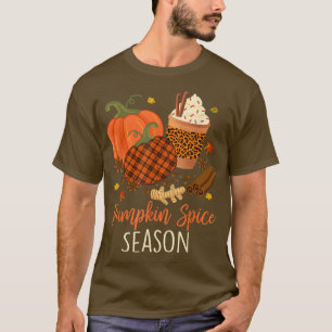 Autumn Falling Leaves Pumpkin Spice Harvest Happy T-Shirt