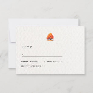 Autumn Fallng In Love Wedding Elegant Fall Wedding RSVP Card