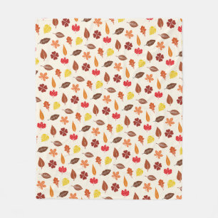 Autumn Falls on a Cream Background Fleece Blanket
