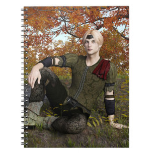 Autumn Fantasy Prince Forest Portrait Notebook