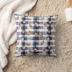 Autumn Farmhose Blue Plaid Porch Cushion
