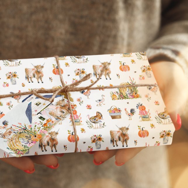 Autumn Farmhouse Market | Watercolor Thanksgiving Wrapping Paper (Creator Uploaded)