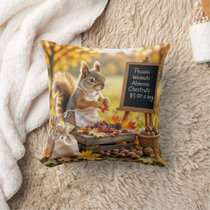 Autumn Farmstand With a Squirrel Cushion