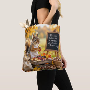 Autumn Farmstand With a Squirrel Tote Bag