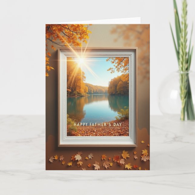 Autumn Fathers Day Waterscape Card (Front)