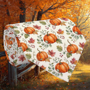Autumn Faux Silk Neck Tie Botanical Fall Garden