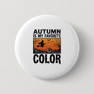 Autumn Favourite Colour Halloween Pumpkin Vector D 6 Cm Round Badge