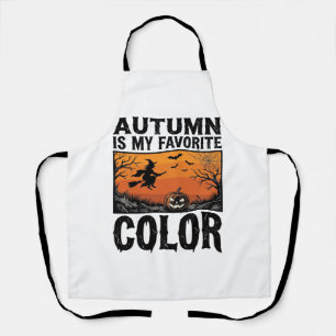 Autumn Favourite Colour Halloween Pumpkin Vector D Apron
