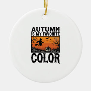 Autumn Favourite Colour Halloween Pumpkin Vector D Ceramic Tree Decoration