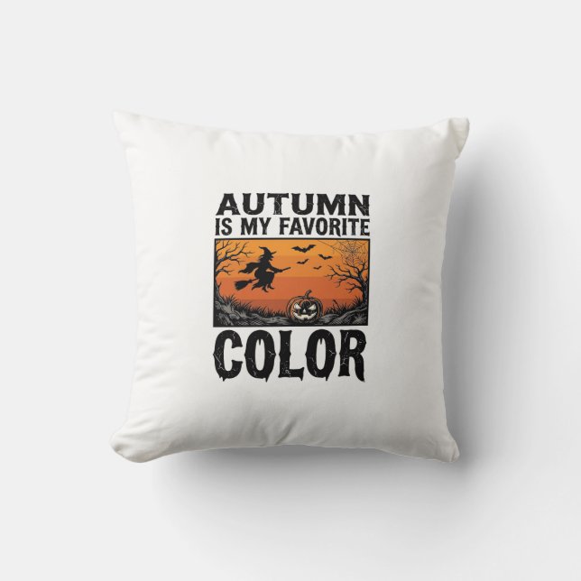 Autumn Favourite Colour Halloween Pumpkin Vector D Cushion (Front)