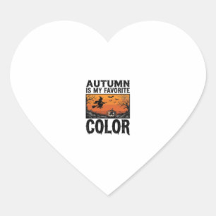 Autumn Favourite Colour Halloween Pumpkin Vector D Heart Sticker