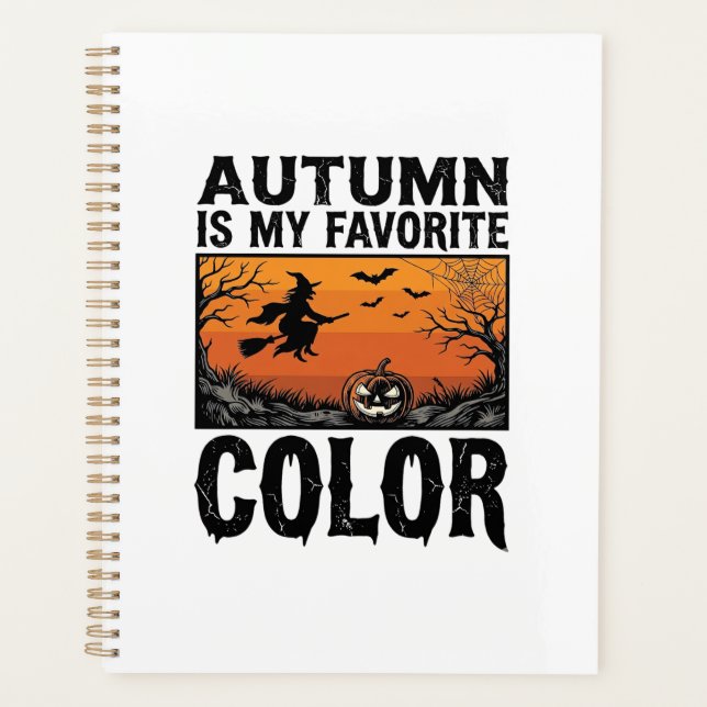 Autumn Favourite Colour Halloween Pumpkin Vector D Planner (Front)