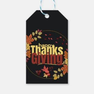 "Autumn Feast: Celebrate Thanksgiving with Us" Gift Tags
